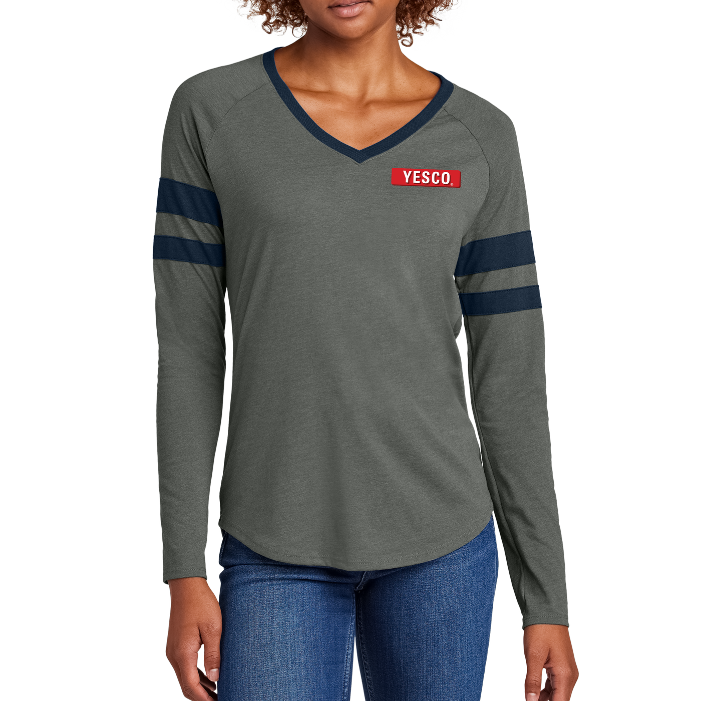 OUTDOOR - Sport-Tek® Women's Halftime Stripe Long Sleeve V-Neck Tee