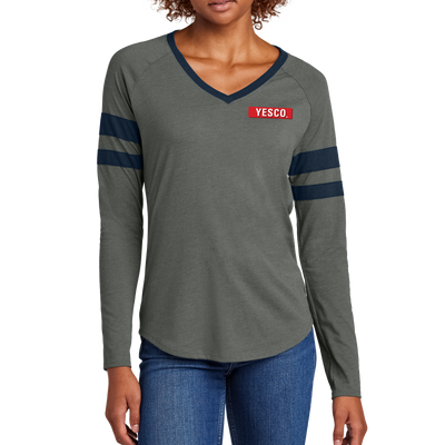 OUTDOOR - Sport-Tek® Women's Halftime Stripe Long Sleeve V-Neck Tee