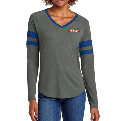 OUTDOOR - Sport-Tek® Women's Halftime Stripe Long Sleeve V-Neck Tee