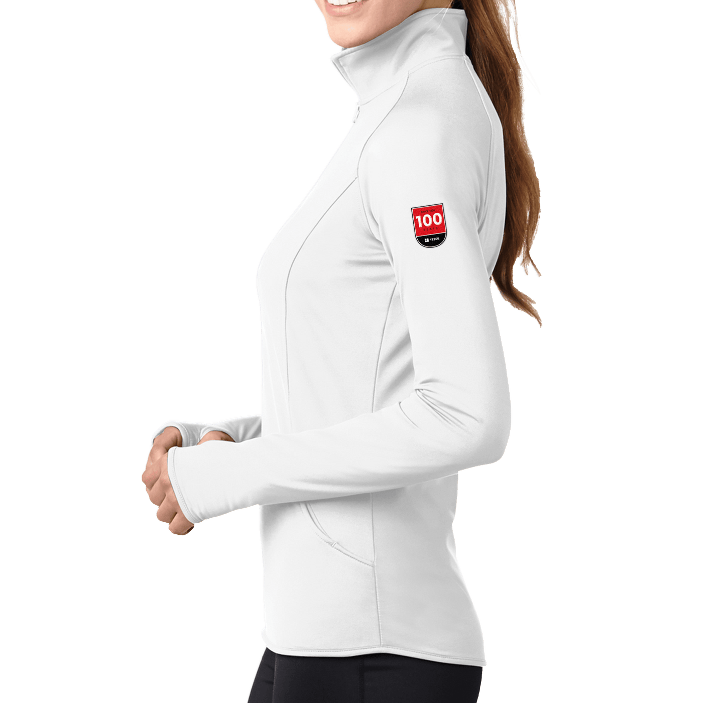 100 Years- Sport-Tek Ladies Sport-Wick Stretch 1/2-Zip Pullover