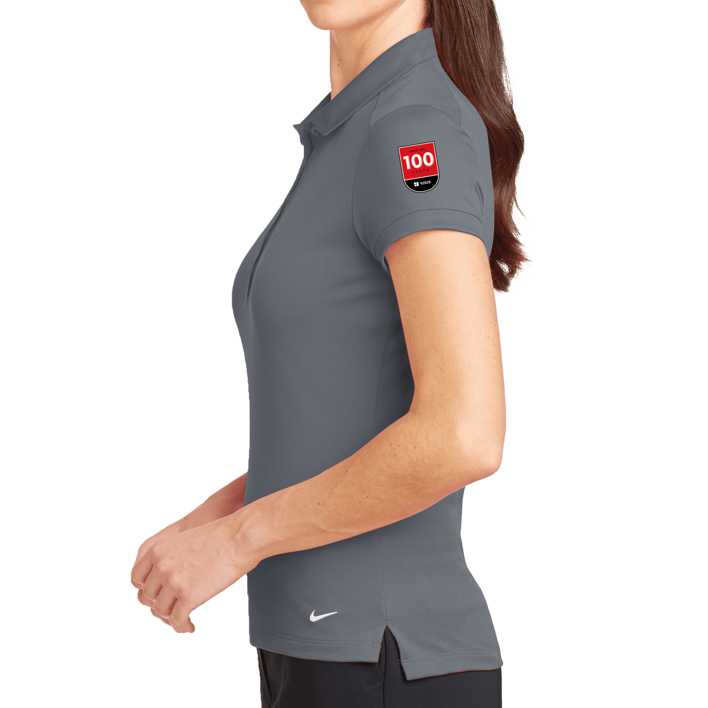 100 Years- Nike Ladies Dri-FIT Solid Icon Pique Modern Fit Polo