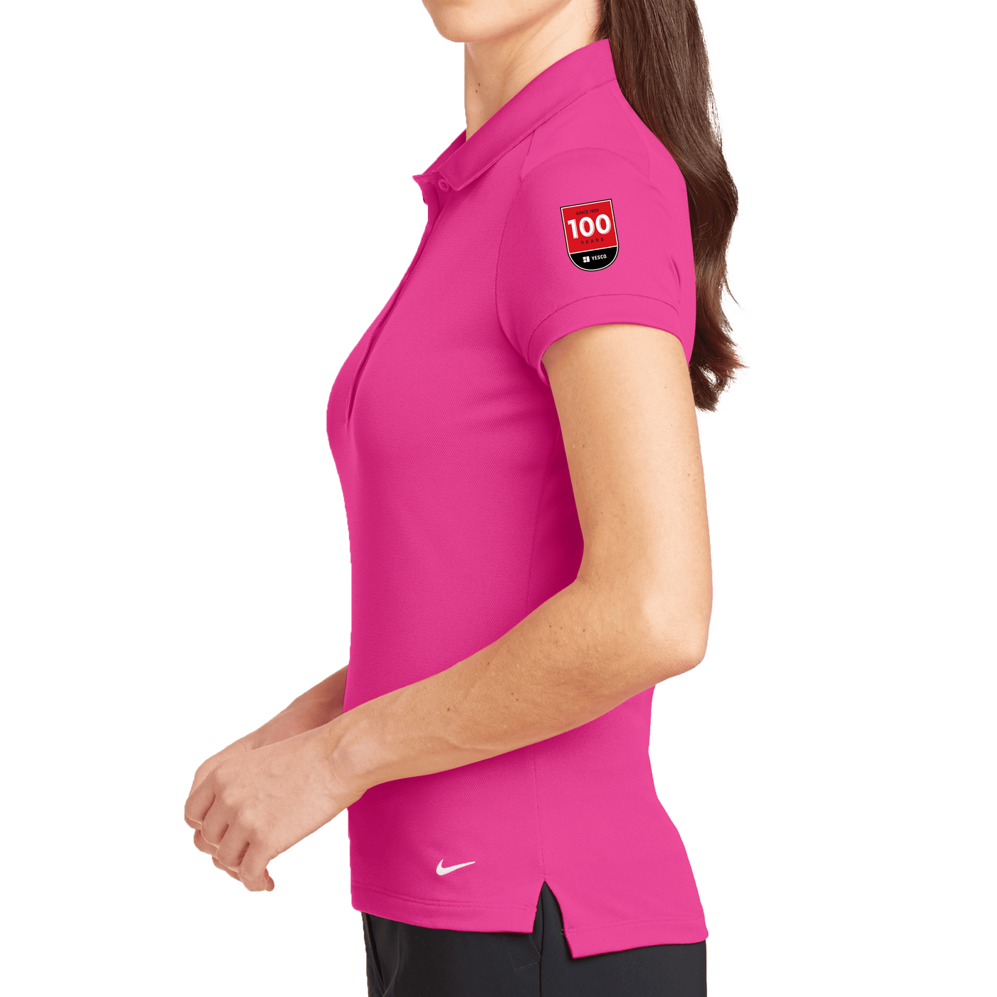 100 Years- Nike Ladies Dri-FIT Solid Icon Pique Modern Fit Polo