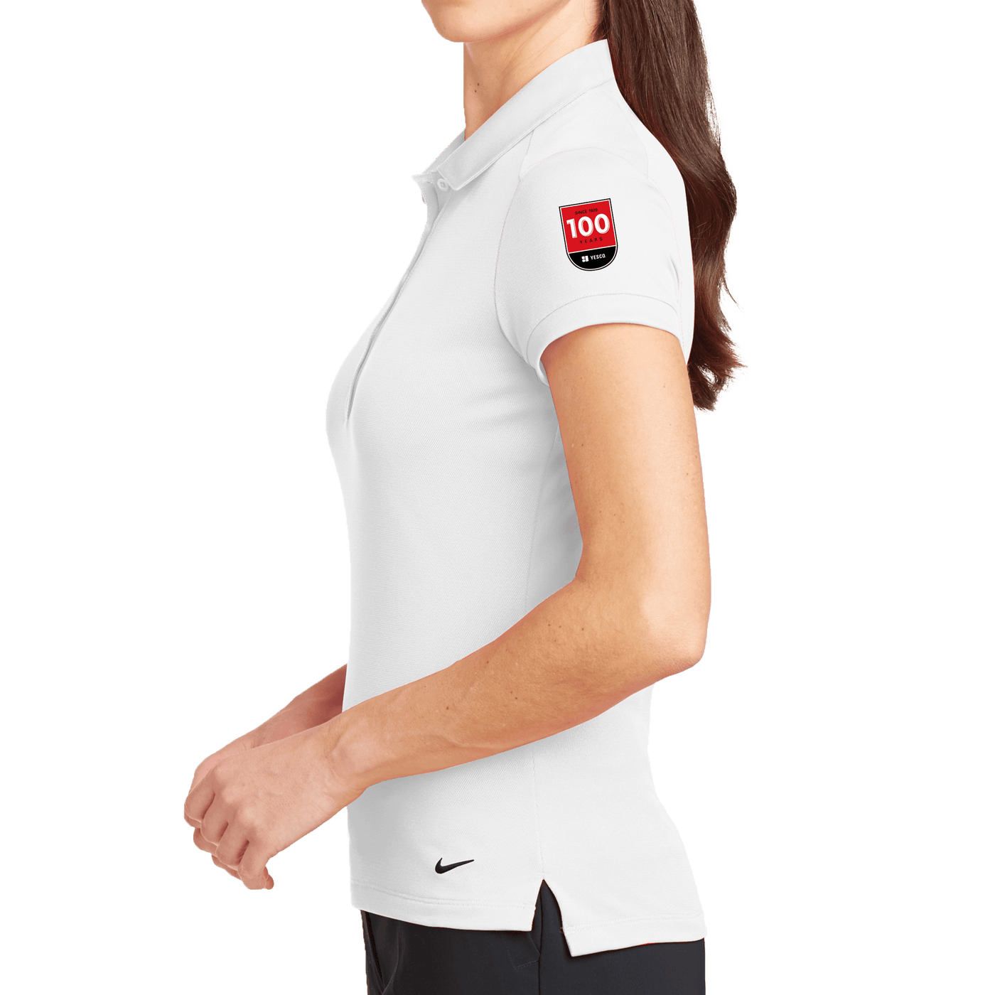 100 Years- Nike Ladies Dri-FIT Solid Icon Pique Modern Fit Polo