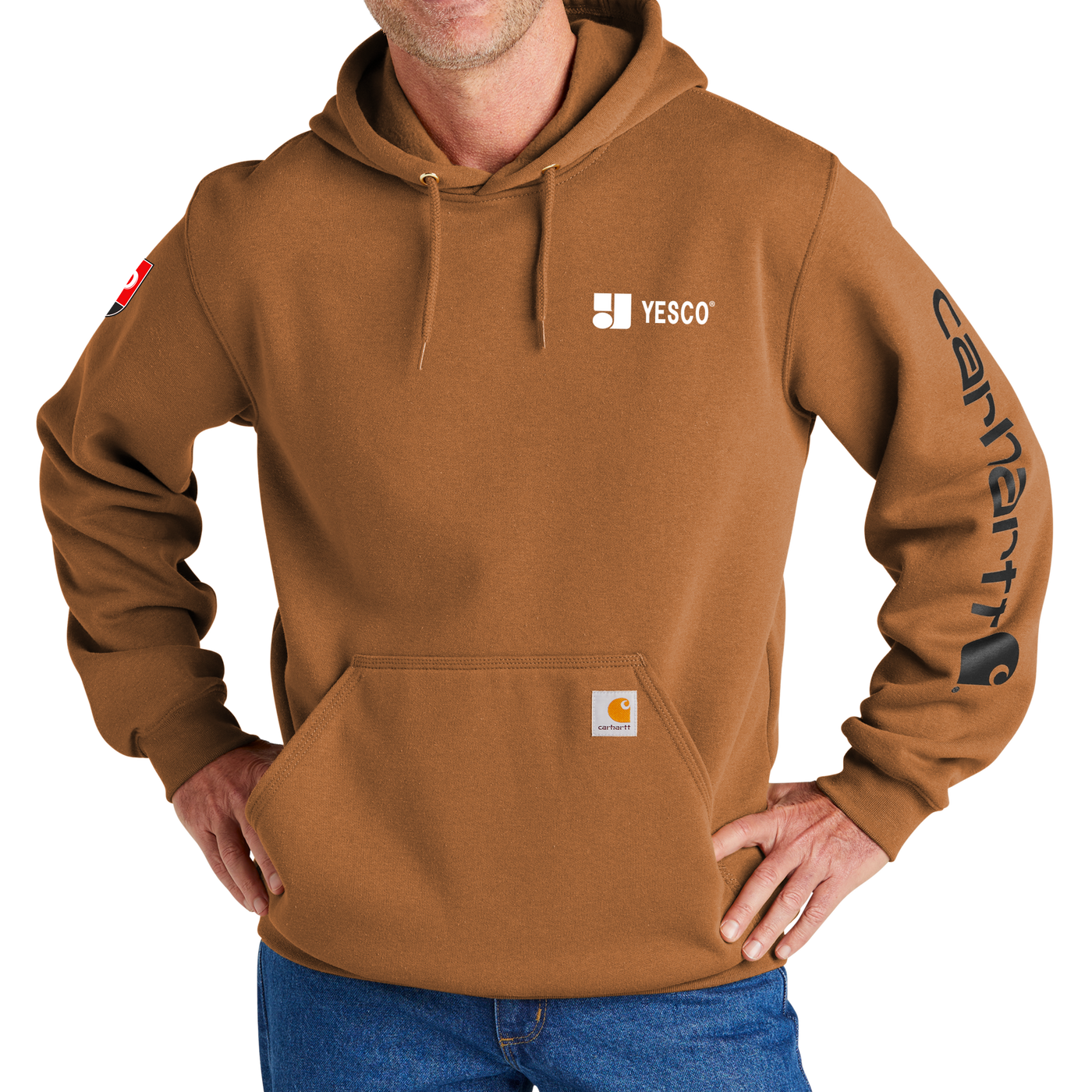 Mens carhartt midweight hooded logo sweatshirt hot sale