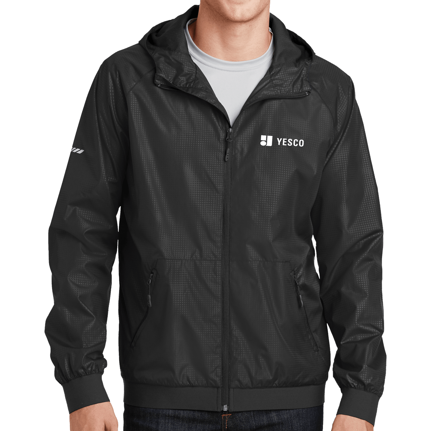 Sport-Tek Embossed Hooded Wind Jacket