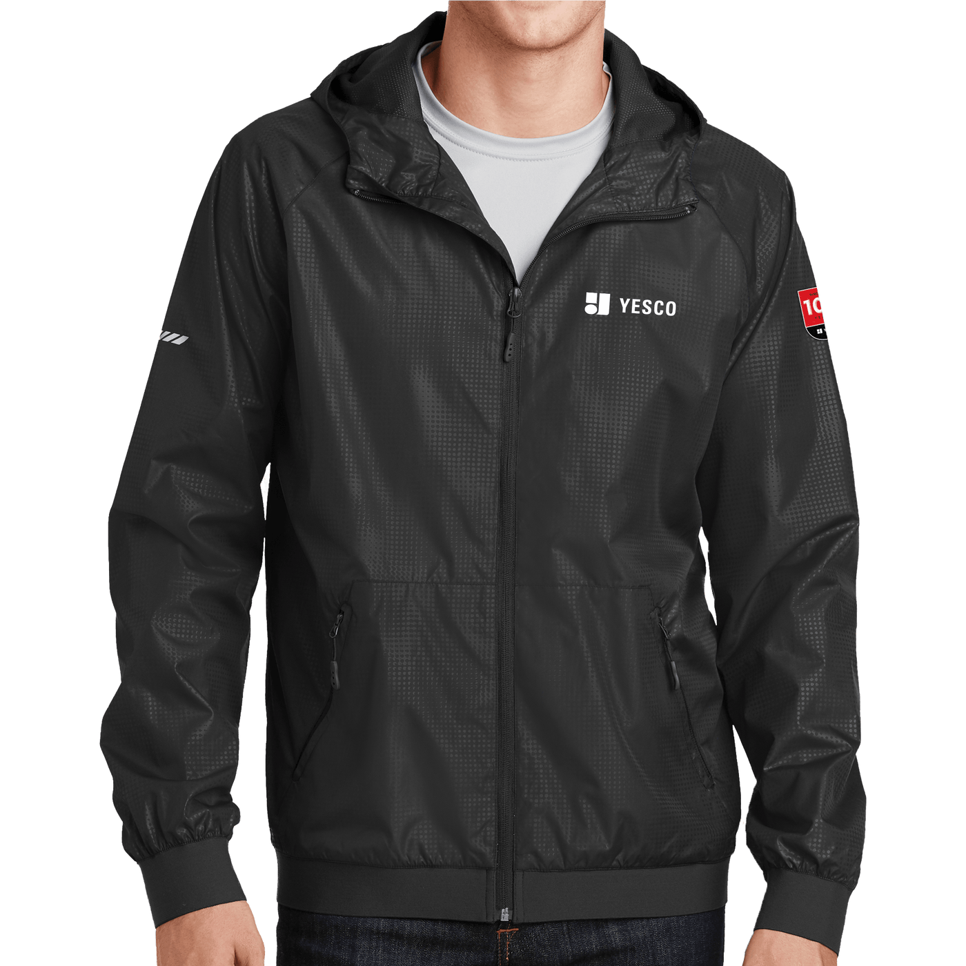 100 Years- Sport-Tek Embossed Hooded Wind Jacket