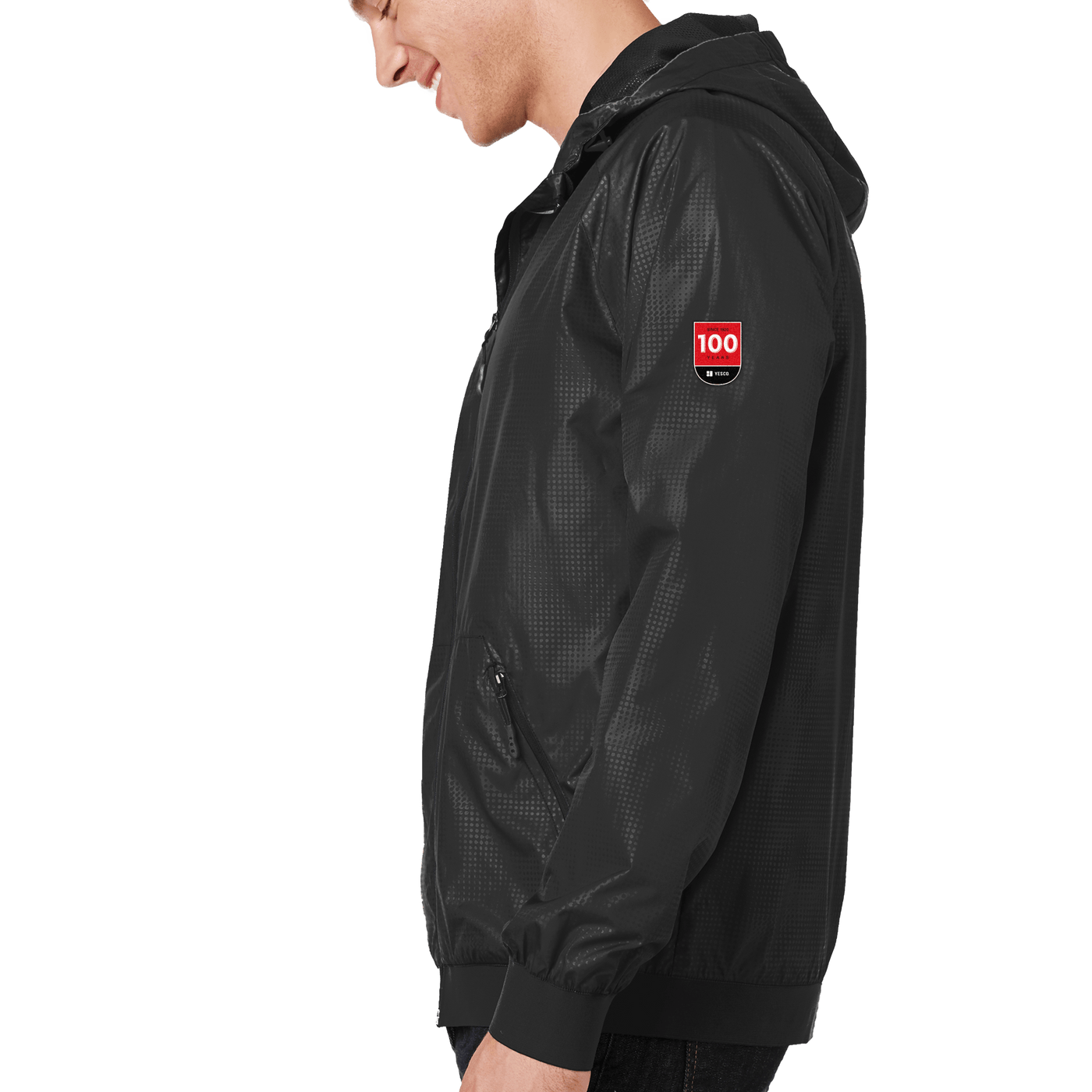 100 Years- Sport-Tek Embossed Hooded Wind Jacket