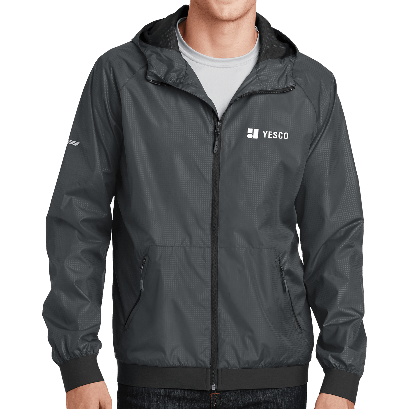 Sport-Tek Embossed Hooded Wind Jacket