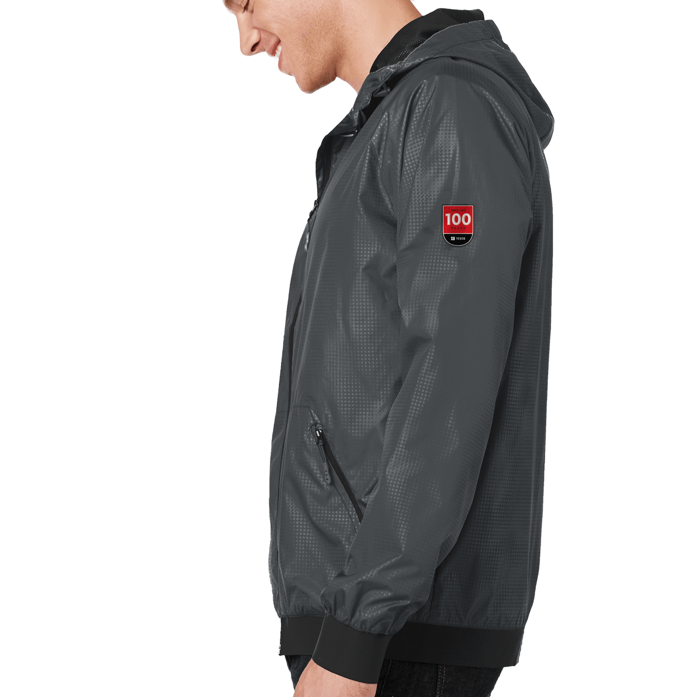 100 Years- Sport-Tek Embossed Hooded Wind Jacket