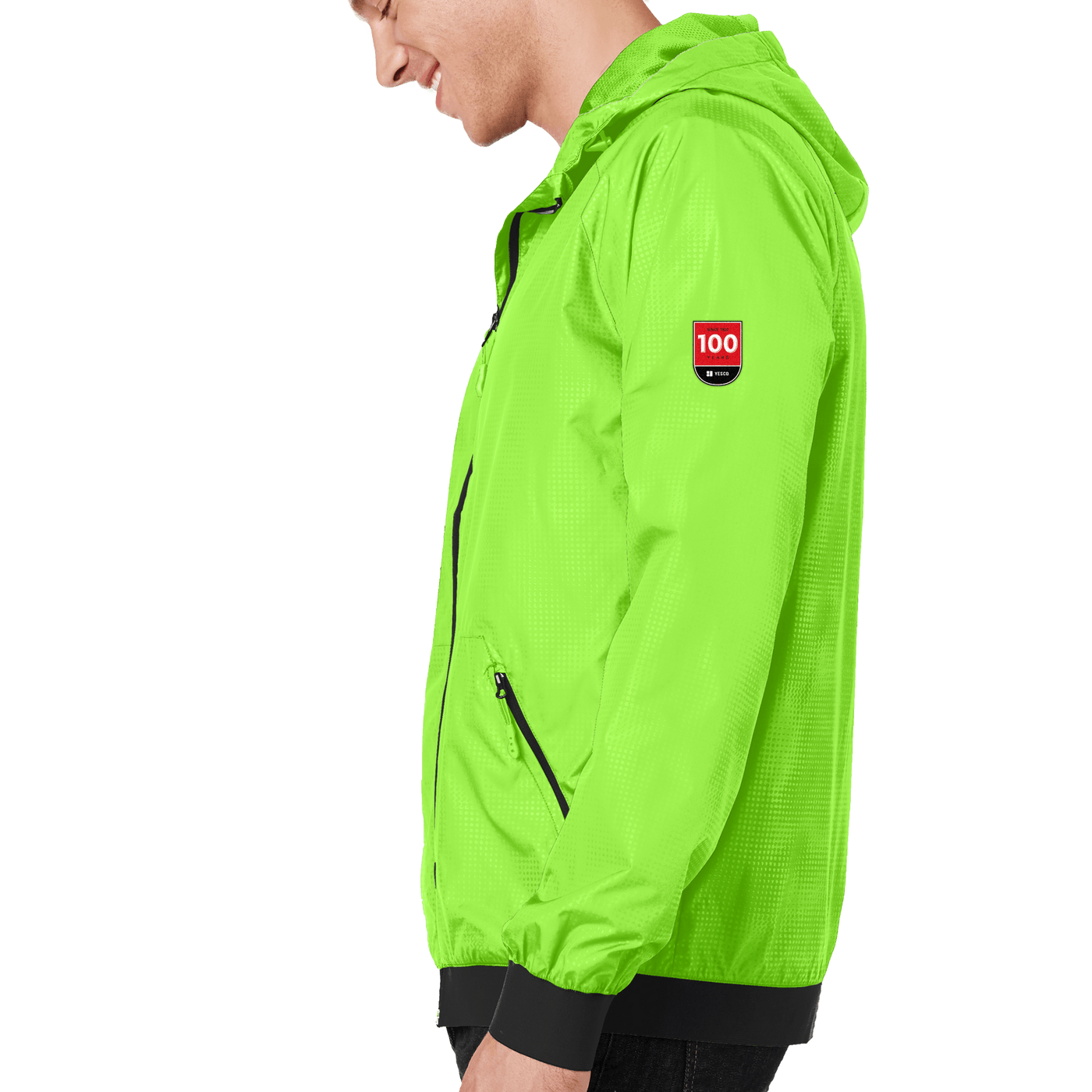 100 Years- Sport-Tek Embossed Hooded Wind Jacket