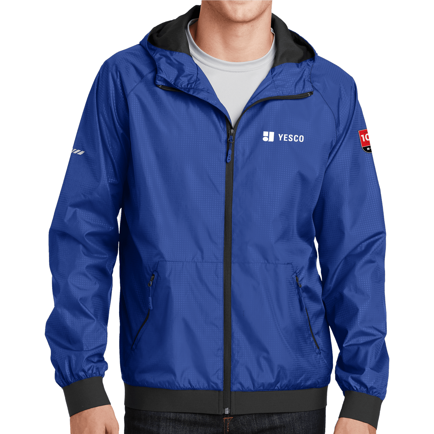 100 Years- Sport-Tek Embossed Hooded Wind Jacket