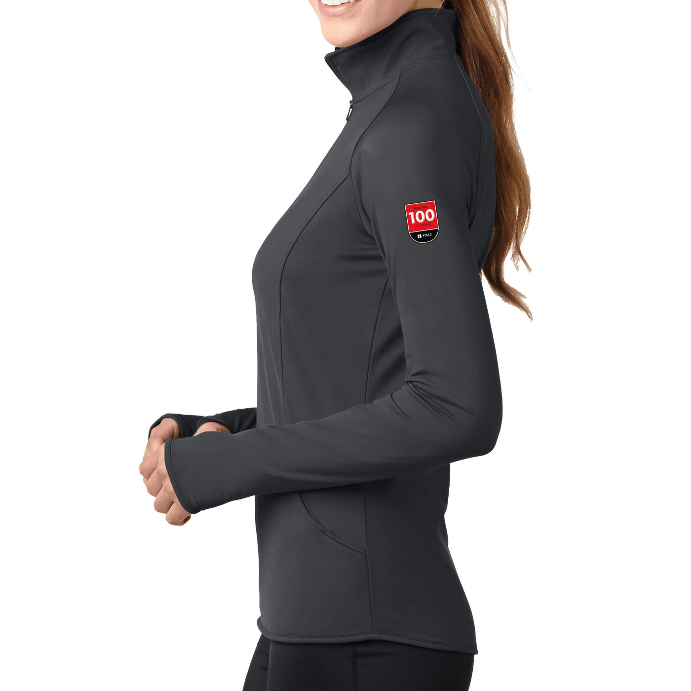 100 Years- Sport-Tek Ladies Sport-Wick Stretch 1/2-Zip Pullover