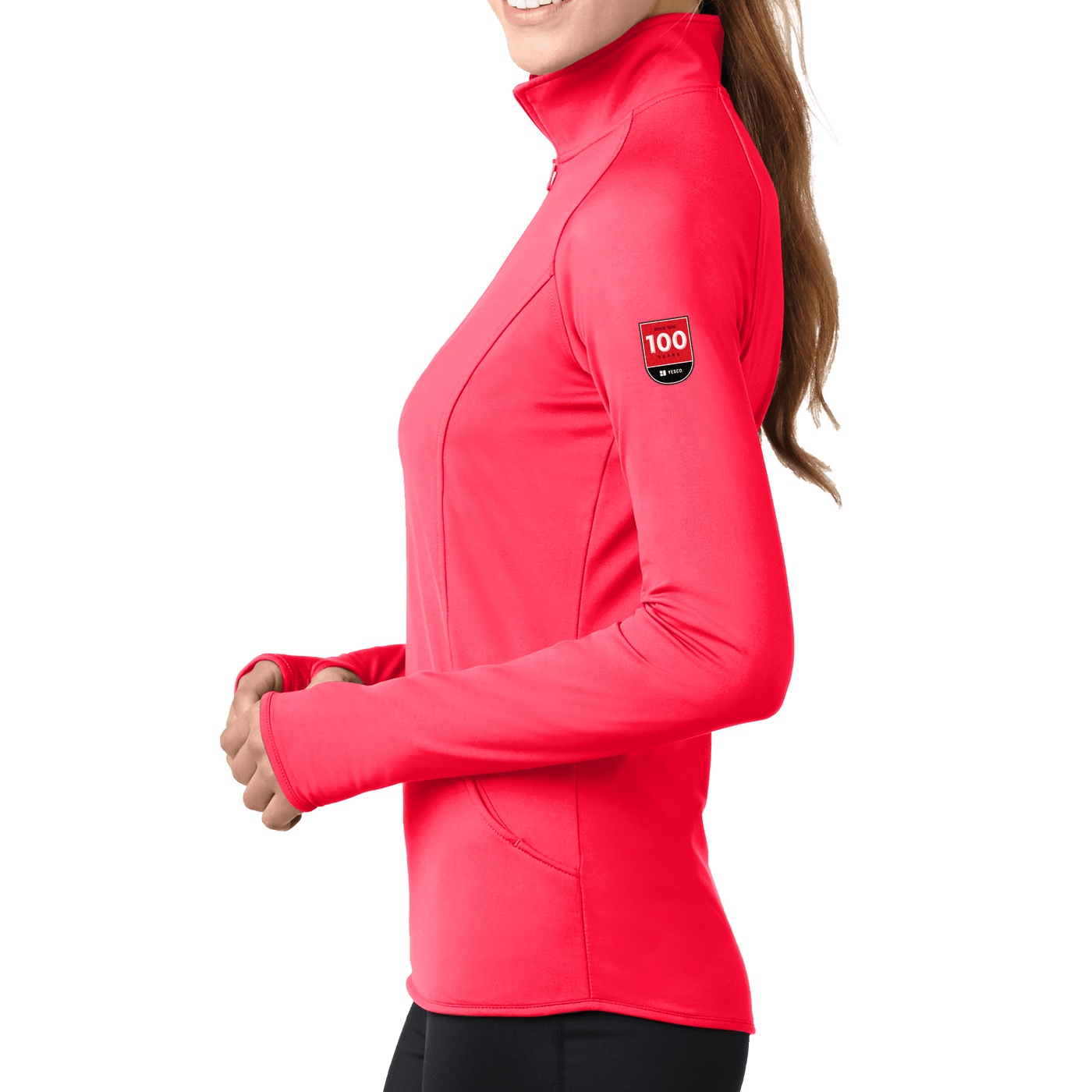 100 Years- Sport-Tek Ladies Sport-Wick Stretch 1/2-Zip Pullover