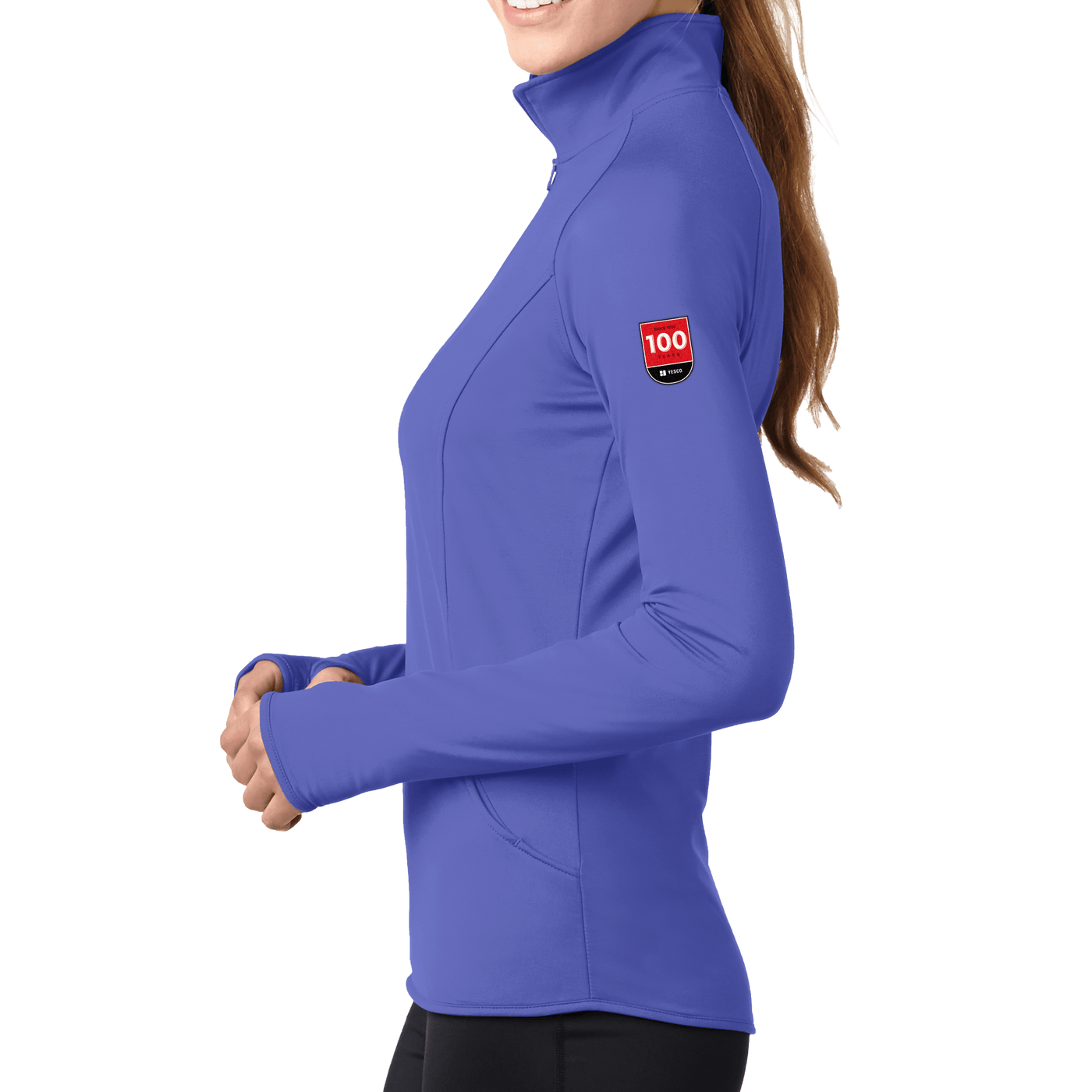 100 Years- Sport-Tek Ladies Sport-Wick Stretch 1/2-Zip Pullover