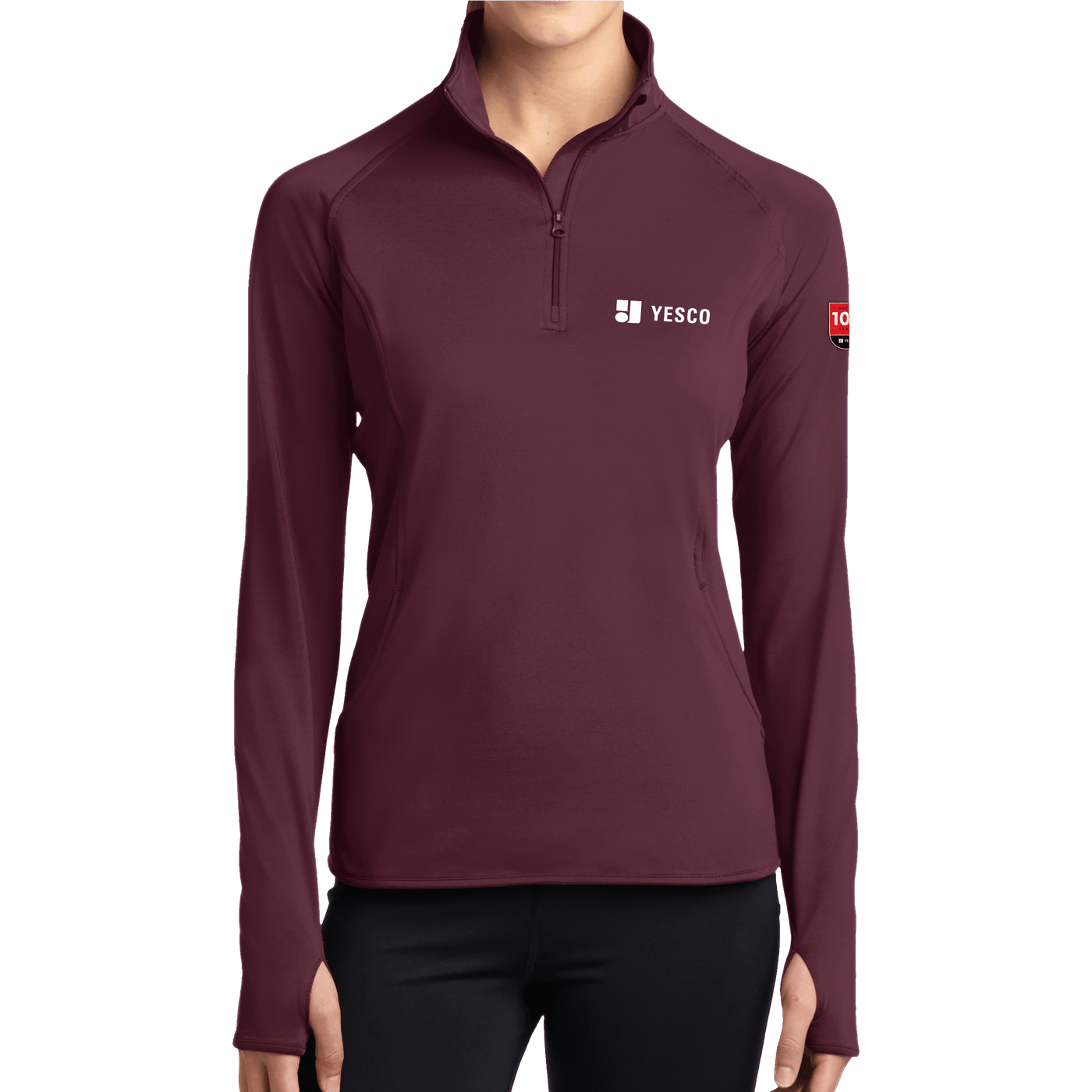 100 Years- Sport-Tek Ladies Sport-Wick Stretch 1/2-Zip Pullover