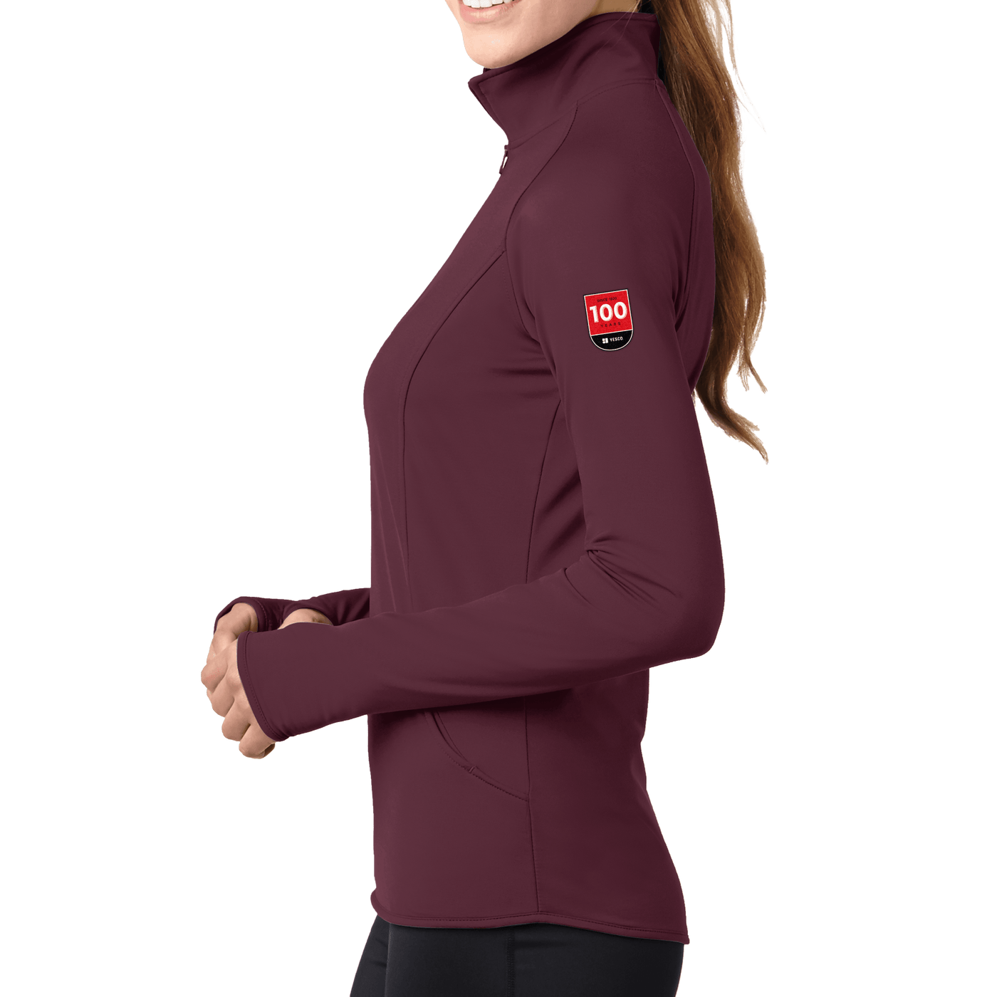 100 Years- Sport-Tek Ladies Sport-Wick Stretch 1/2-Zip Pullover