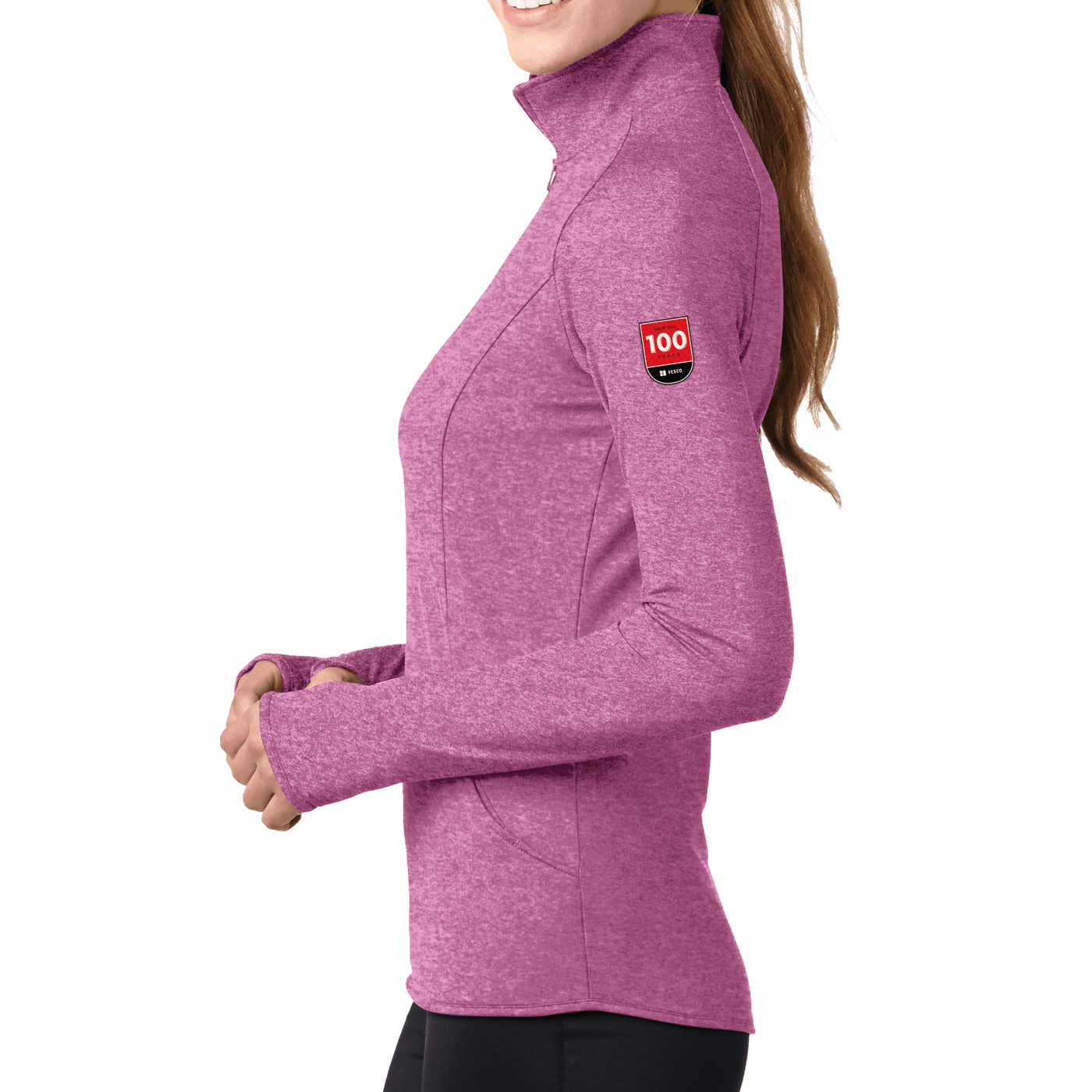 100 Years- Sport-Tek Ladies Sport-Wick Stretch 1/2-Zip Pullover