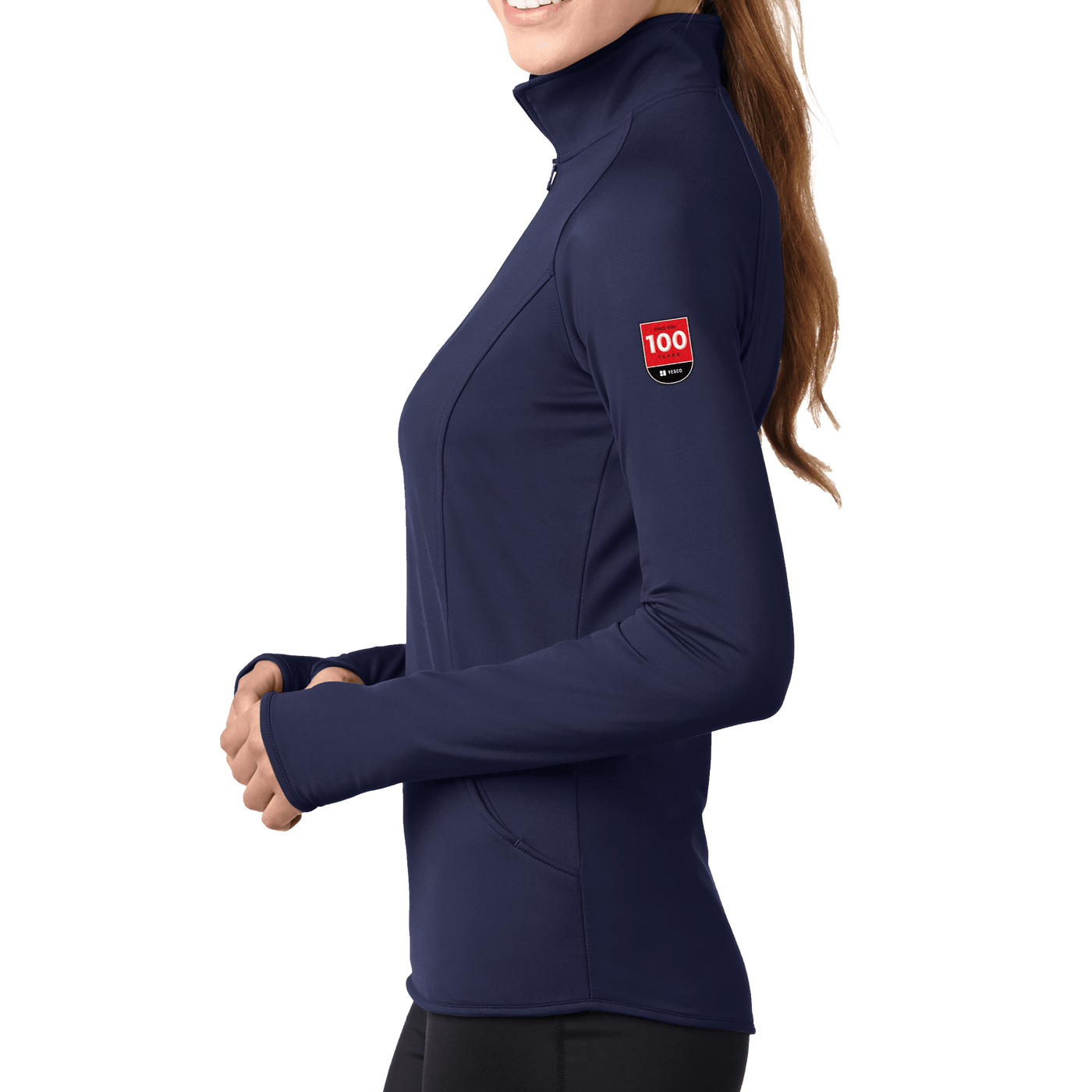 100 Years- Sport-Tek Ladies Sport-Wick Stretch 1/2-Zip Pullover