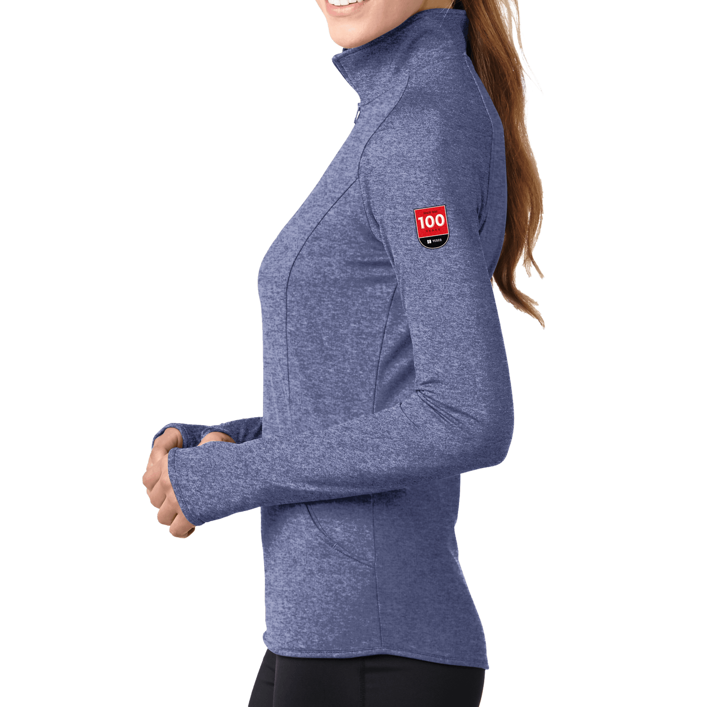 100 Years- Sport-Tek Ladies Sport-Wick Stretch 1/2-Zip Pullover