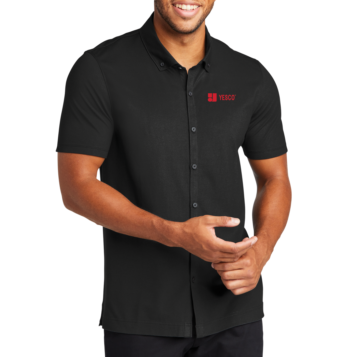 MERCER+METTLE™ Stretch Pique Full-Button Polo