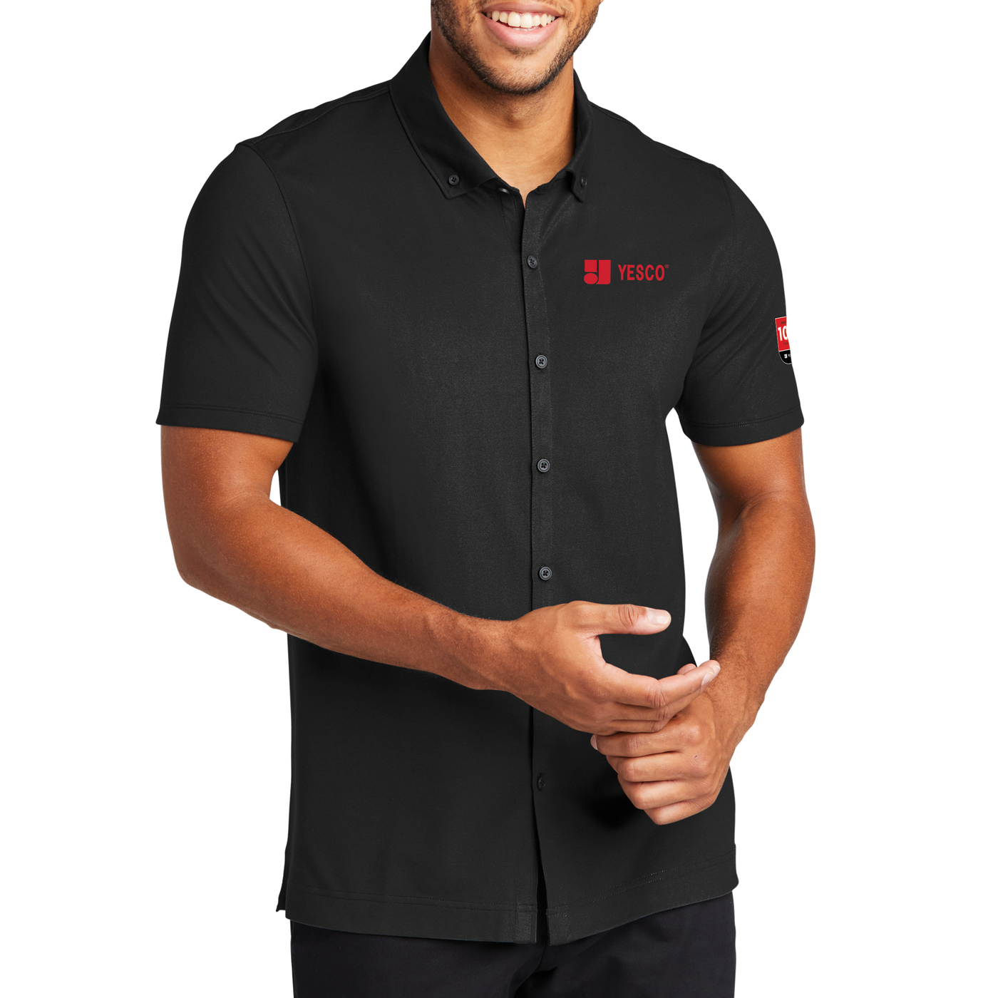 100 Years - MERCER+METTLE™ Stretch Pique Full-Button Polo