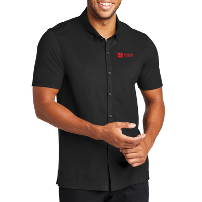 MERCER+METTLE™ Stretch Pique Full-Button Polo