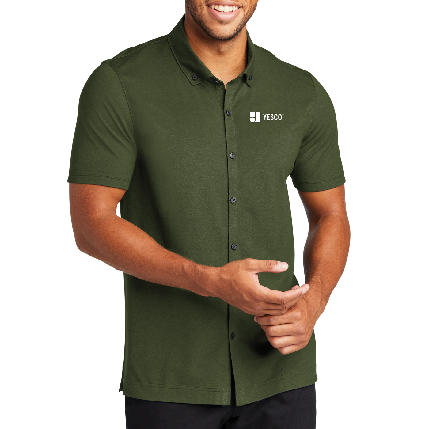 MERCER+METTLE™ Stretch Pique Full-Button Polo