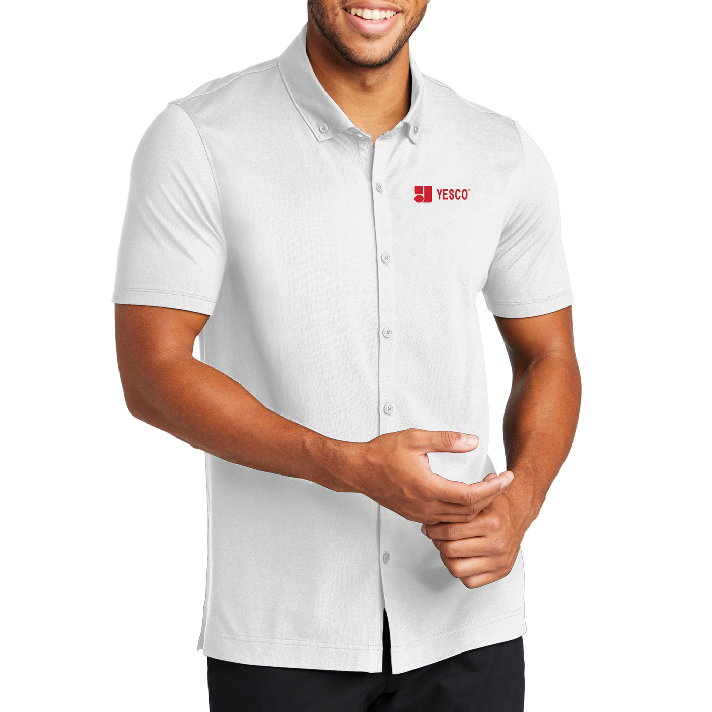 MERCER+METTLE™ Stretch Pique Full-Button Polo