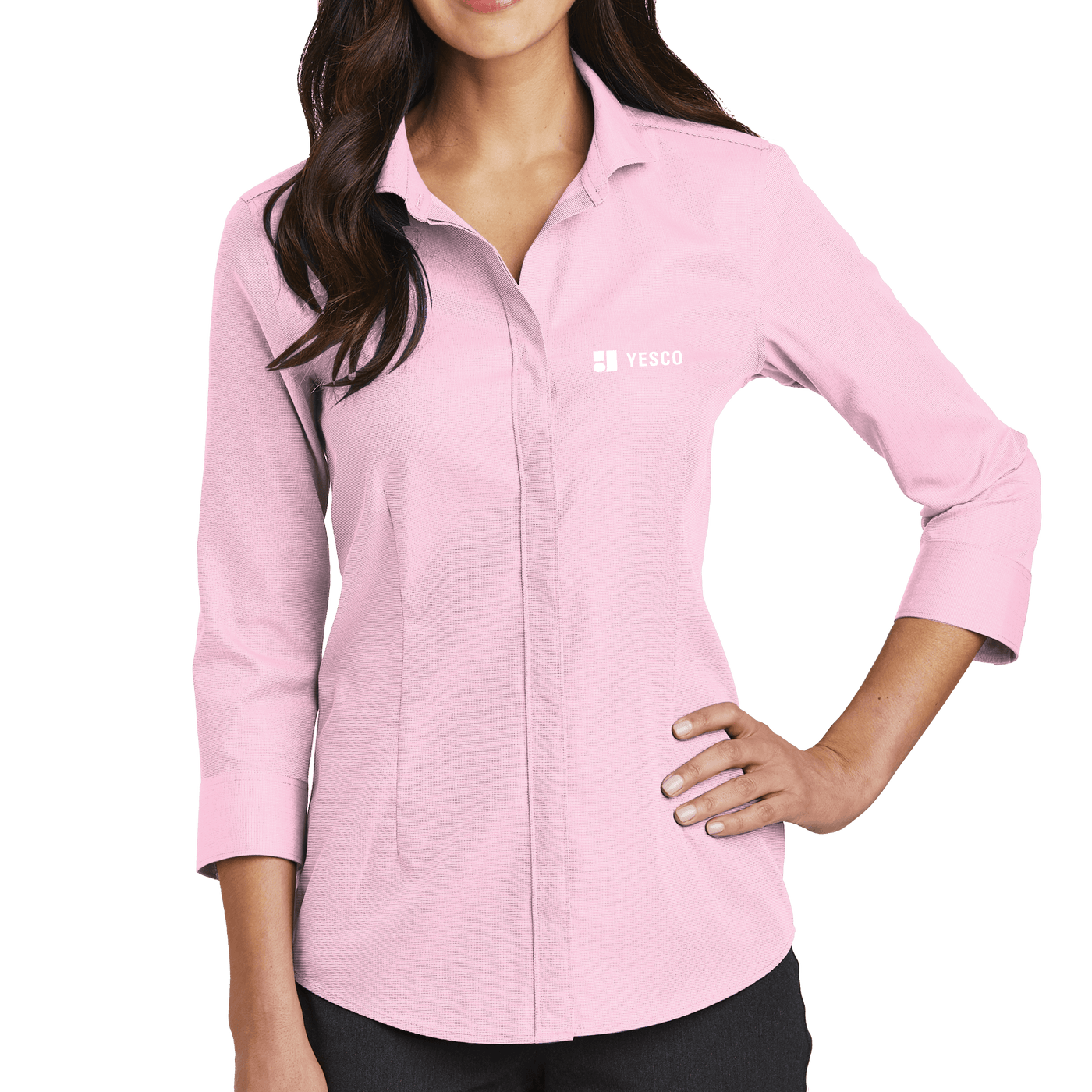 Red House Ladies 3/4-Sleeve Nailhead Non-Iron Shirt