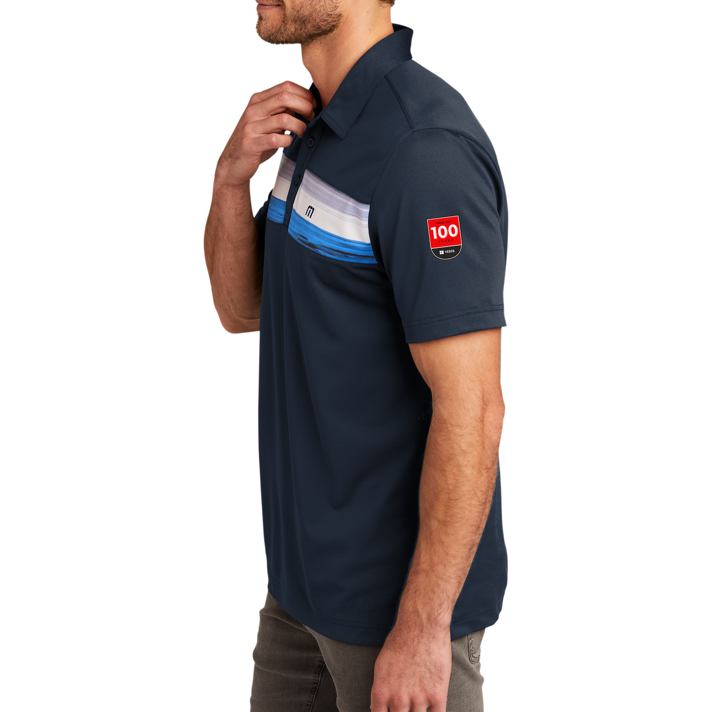 100 Years - TravisMathew Cabana Chest Stripe Polo